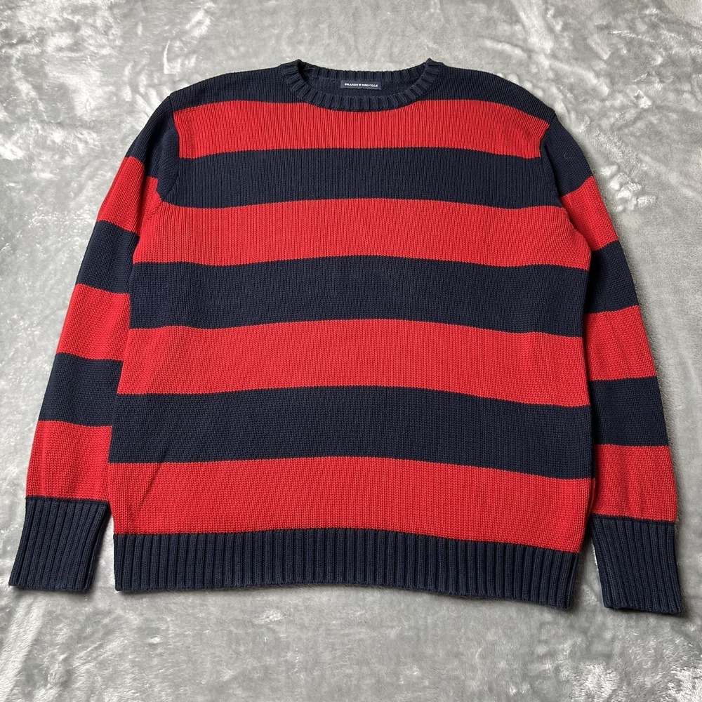 Brandy Melville Sweater One Size Striped Navy Blue Red‎ Oversized Freddy Kruger